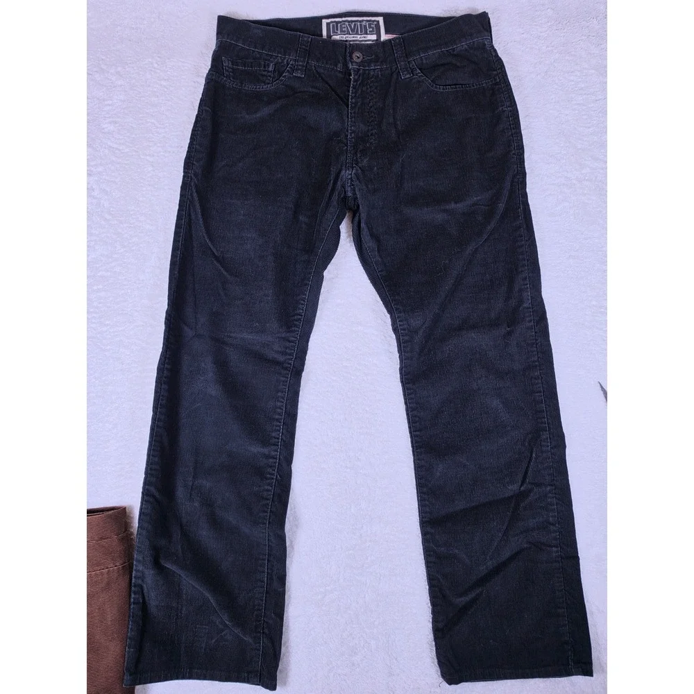 2 Pack! Levi's 514 Slim Straight Mens 34/30 Brown Corduroy Stretch Pants